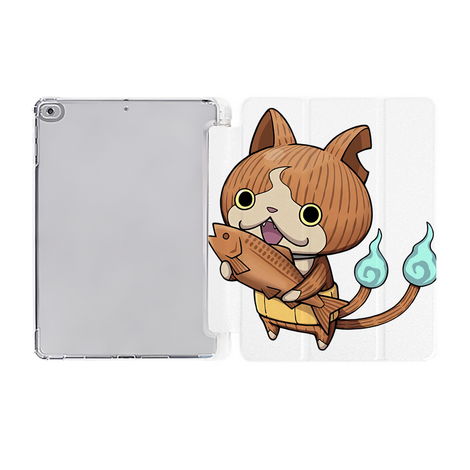 （画像用） 妖怪ウォッチ Yo-kai Watch IPad ケース ペン収納付き 三つ折りスタンド PUレザー×シリコン 対応機種9.5/10.5/10.9インチ